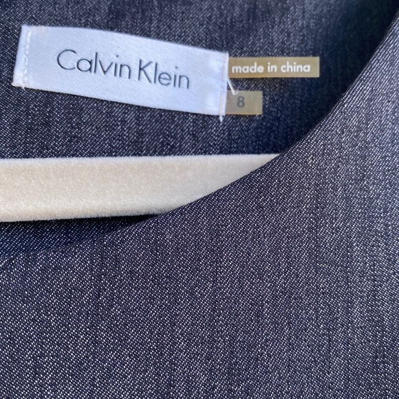 Calvin Klein - size 8 - easy shift dress - beautiful blue w texture - Picture 4 of 6